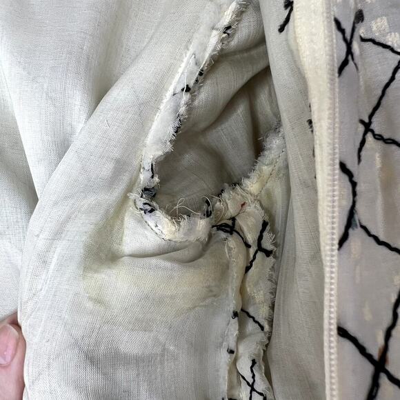 Pat Sandler Vintage Quilted Dress Embroidered Long Sleeve Tribal Print XS - Picture 8 of 10